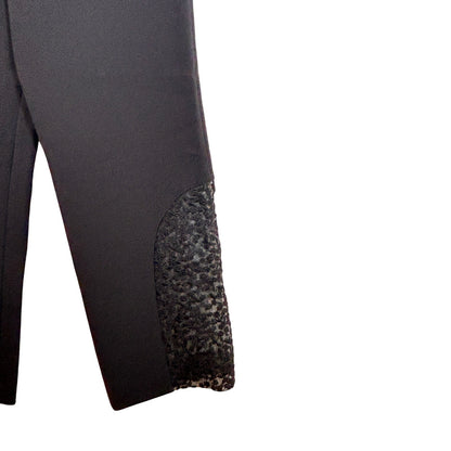 ALEXIS Women's Intermix Novata Black Embroidered Cropped Dress Pants Medium