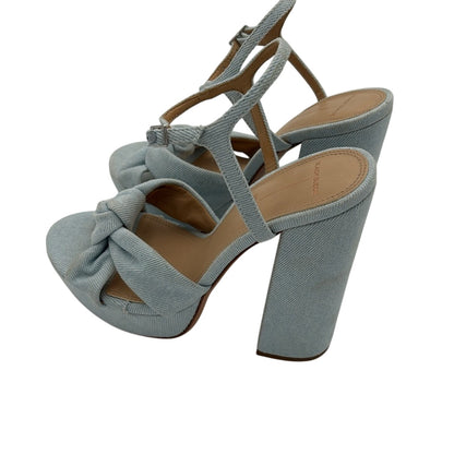 BLACK SUEDE STUDIO Abby Block Heel Denim Platform Sandals 40.5