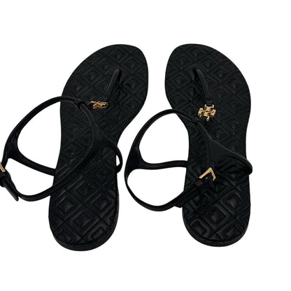 Tory Burch Women's Black Leather Marion Sandals 5.5