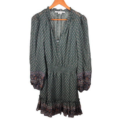 Veronica Beard Destiny Green Smocked Size 4