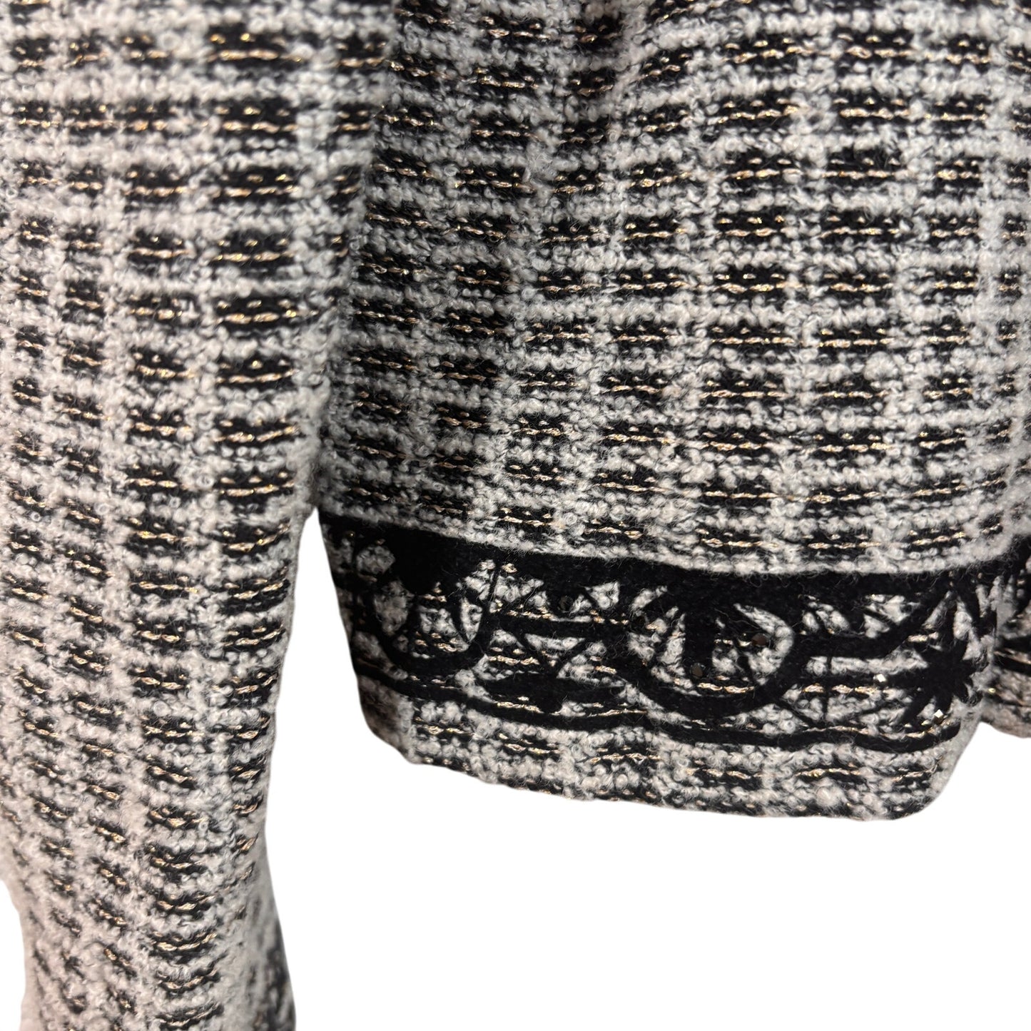 St. John Couture Womens Black and Gold Jeweled Tweed Jacket & Skirt Suit Set 6