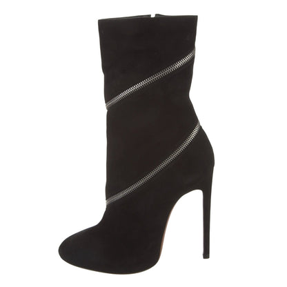 Alaia Suede Sock Bootie Zippered Boots Size 35