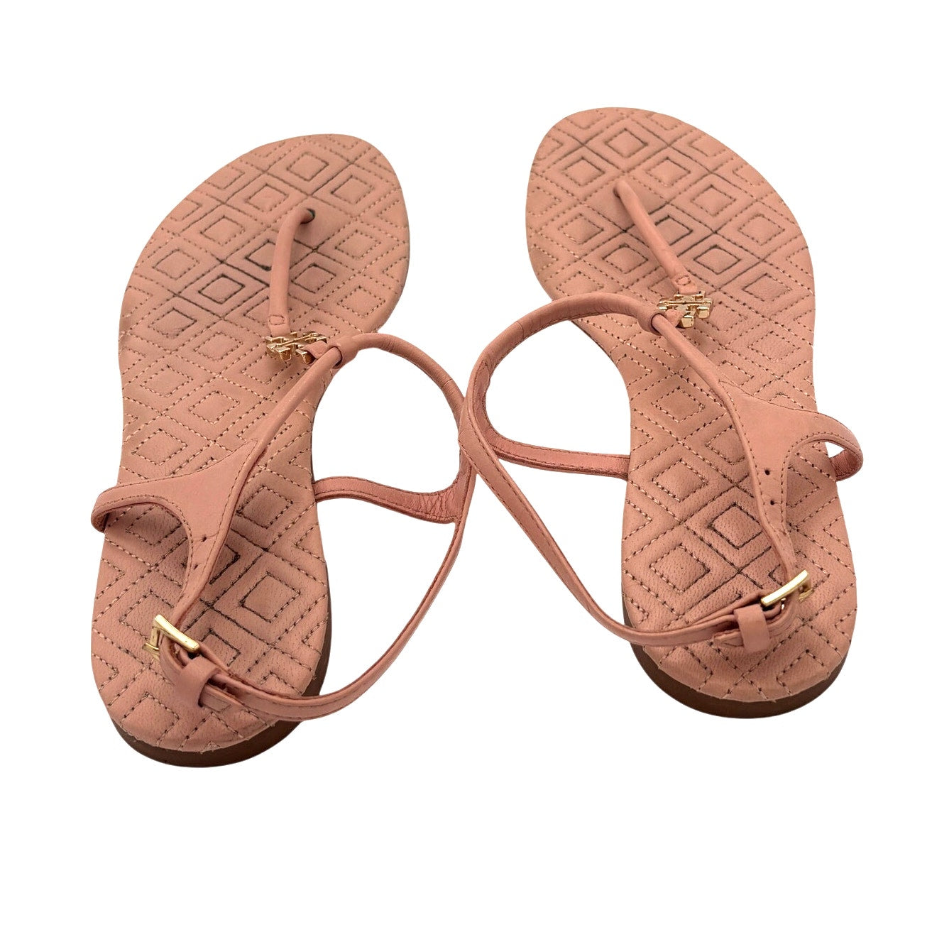 Tory Burch Women's Quilted Marion Tan Sandals 6