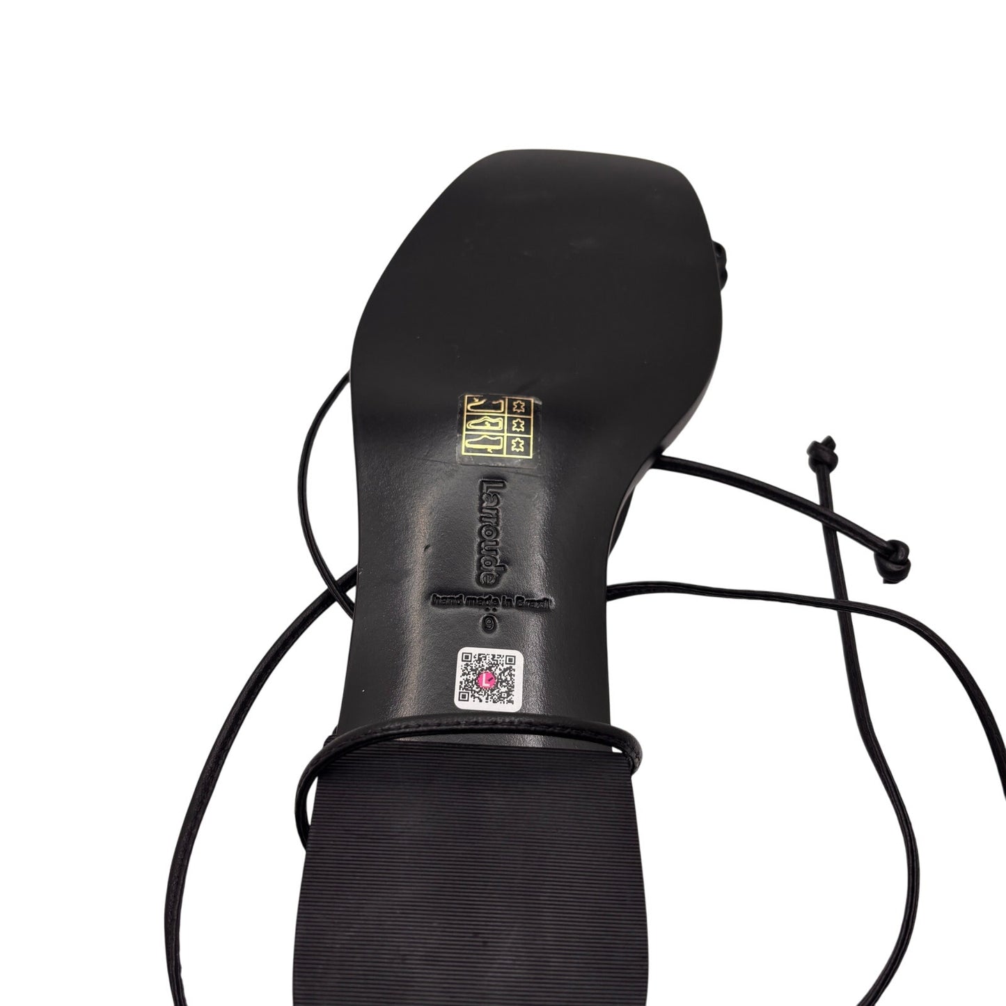 NEW Larroude Black Portofino Flat Sandals MSRP $275 Size 9