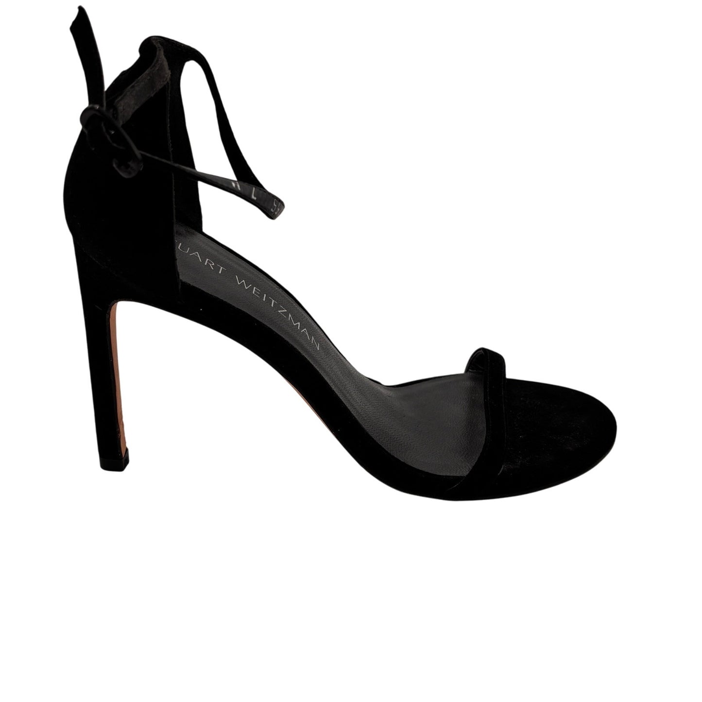 Stuart Weitzman Women's Nudist Sandal Black Goose Bump Size 7