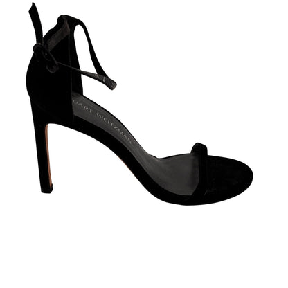 Stuart Weitzman Women's Nudist Sandal Black Goose Bump Size 7