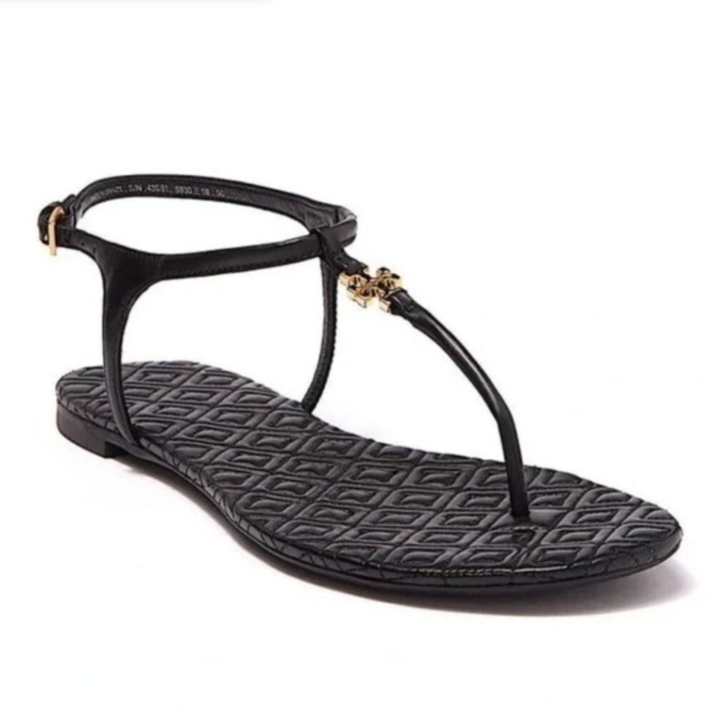 Tory Burch Women's Black Leather Marion Sandals 5.5